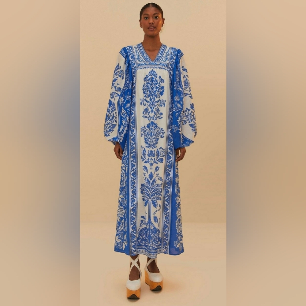 Farm Rio Delicate Tapestry Maxi Dress